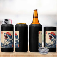 Megalodon Shark Japanese Vintage Graphic Ukiyo e Art 4 in 1 Can Cooler Tumbler