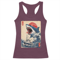 Megalodon Shark Japanese Vintage Graphic Ukiyo e Art Racerback Tank Top