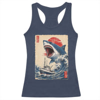 Megalodon Shark Japanese Vintage Graphic Ukiyo e Art Racerback Tank Top