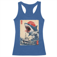 Megalodon Shark Japanese Vintage Graphic Ukiyo e Art Racerback Tank Top