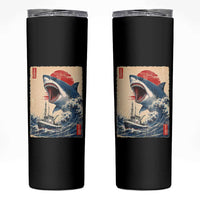 Megalodon Shark Japanese Vintage Graphic Ukiyo e Art Skinny Tumbler
