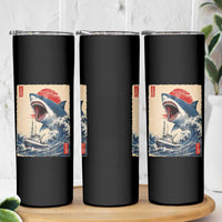 Megalodon Shark Japanese Vintage Graphic Ukiyo e Art Skinny Tumbler