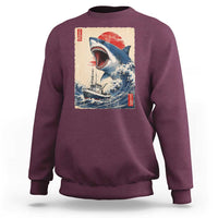Megalodon Shark Japanese Vintage Graphic Ukiyo e Art Sweatshirt