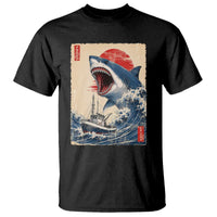 Megalodon Shark Japanese Vintage Graphic Ukiyo e Art T Shirt