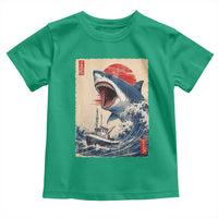 Megalodon Shark Japanese Vintage Graphic Ukiyo e Art Toddler T Shirt