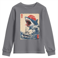 Megalodon Shark Japanese Vintage Graphic Ukiyo e Art Youth Sweatshirt