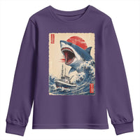Megalodon Shark Japanese Vintage Graphic Ukiyo e Art Youth Sweatshirt