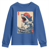 Megalodon Shark Japanese Vintage Graphic Ukiyo e Art Youth Sweatshirt