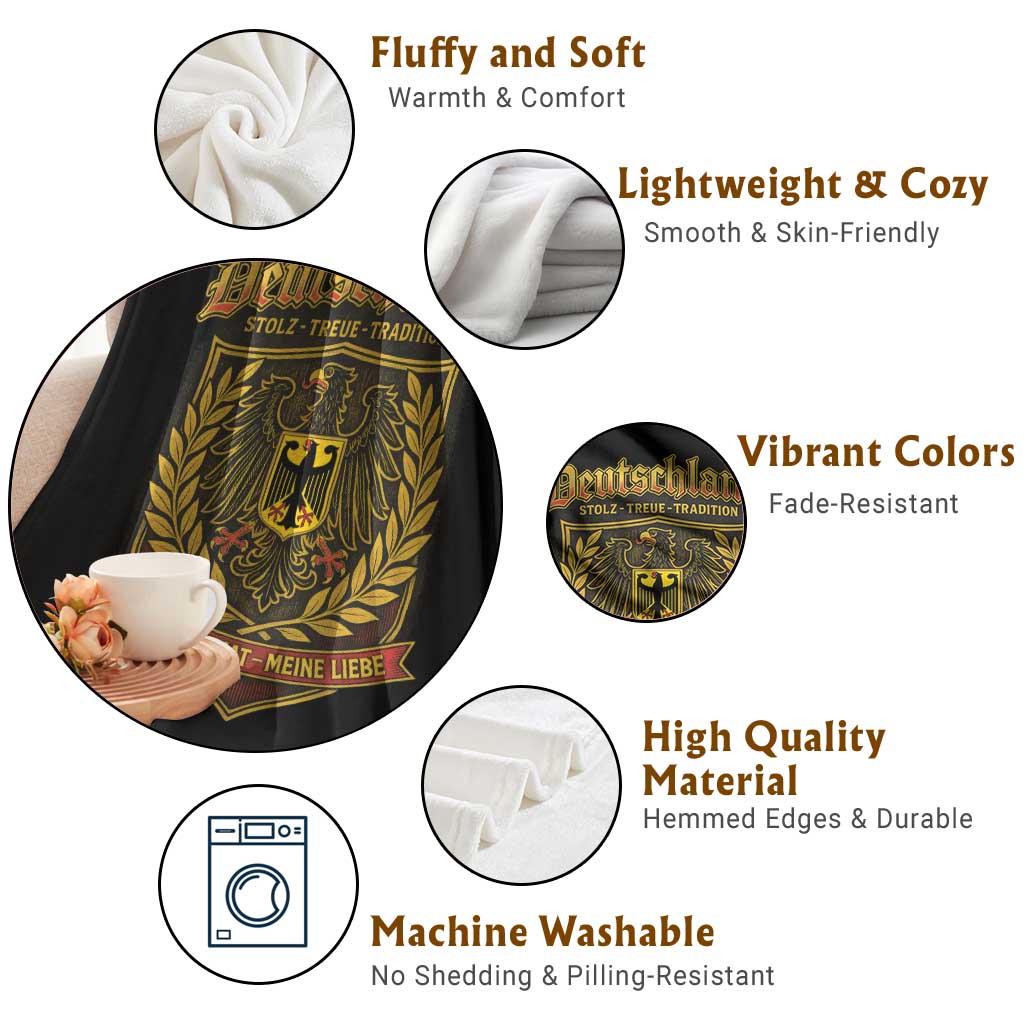 German Heritage Pride Throw Blanket Deutschland Stolz Treue Tradition Meine Heimat Meine Liebe - Wonder Print Shop