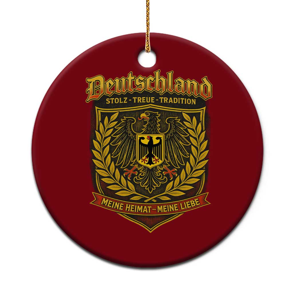 German Heritage Pride Ceramic Ornament Deutschland Stolz Treue Tradition Meine Heimat Meine Liebe - Wonder Print Shop