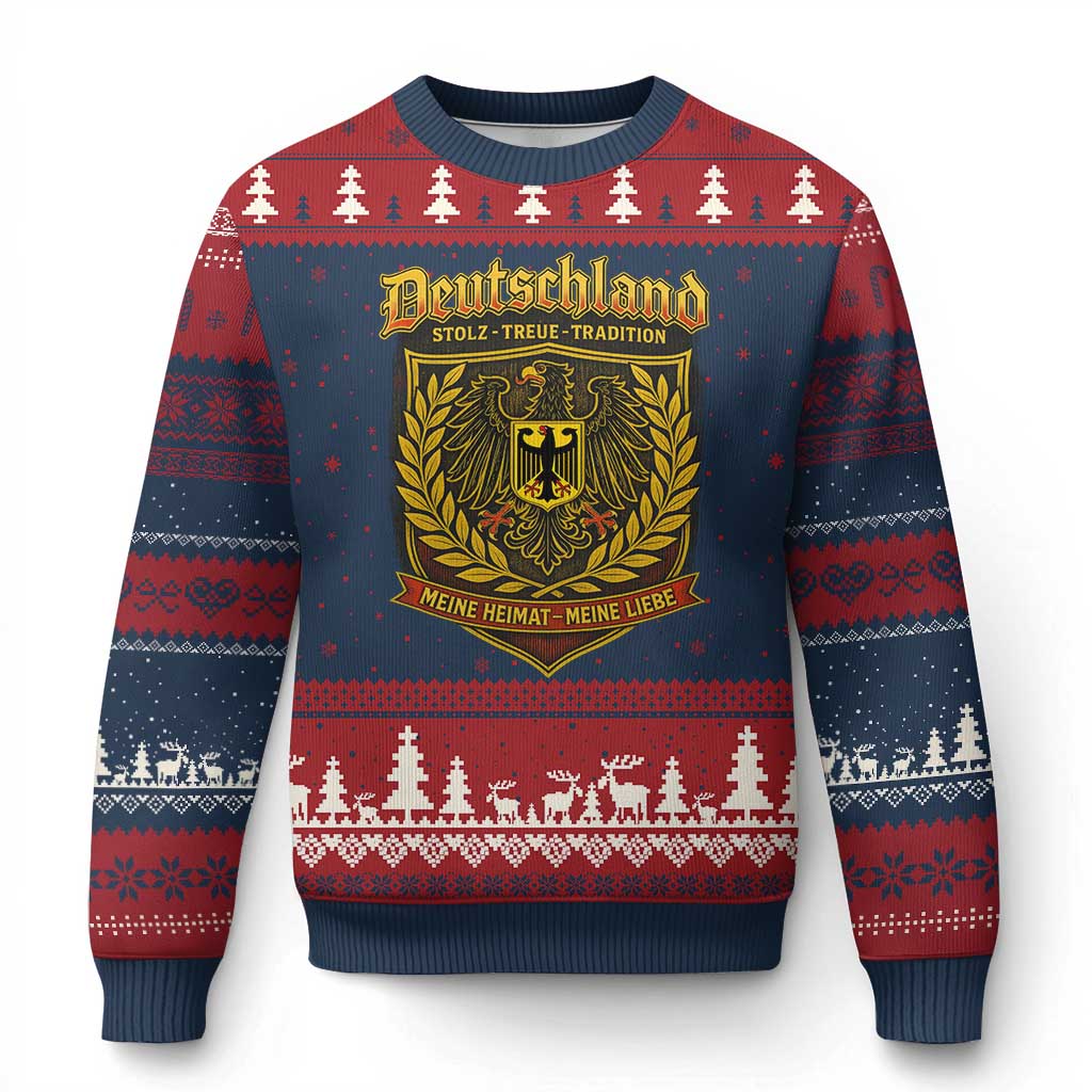 German Heritage Pride Ugly Christmas Sweater Deutschland Stolz Treue Tradition Meine Heimat Meine Liebe - Wonder Print Shop
