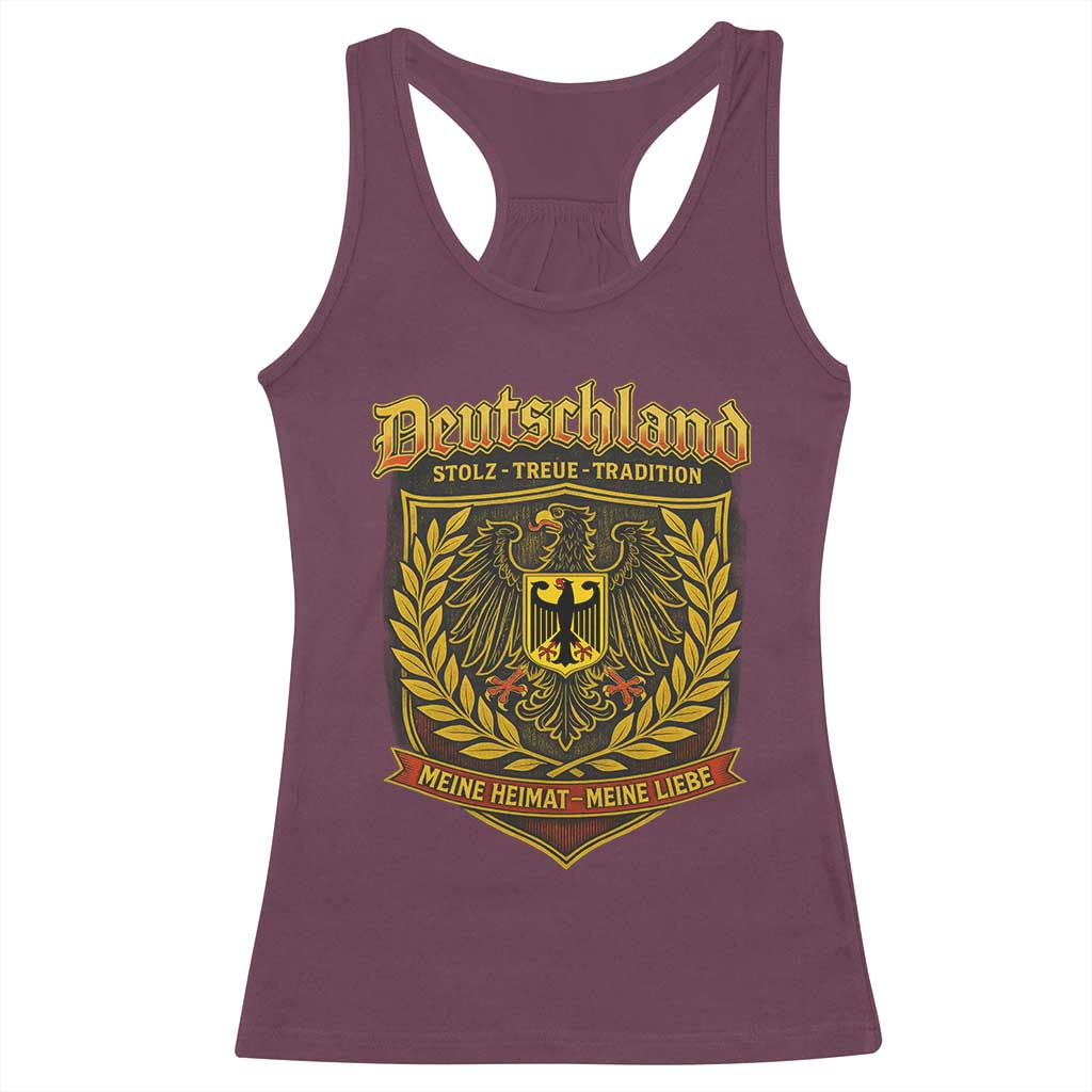 German Heritage Pride Racerback Tank Top Deutschland Stolz Treue Tradition Meine Heimat Meine Liebe - Wonder Print Shop