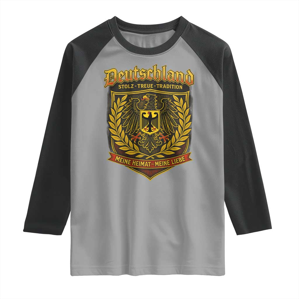 German Heritage Pride Raglan Shirt Deutschland Stolz Treue Tradition Meine Heimat Meine Liebe - Wonder Print Shop