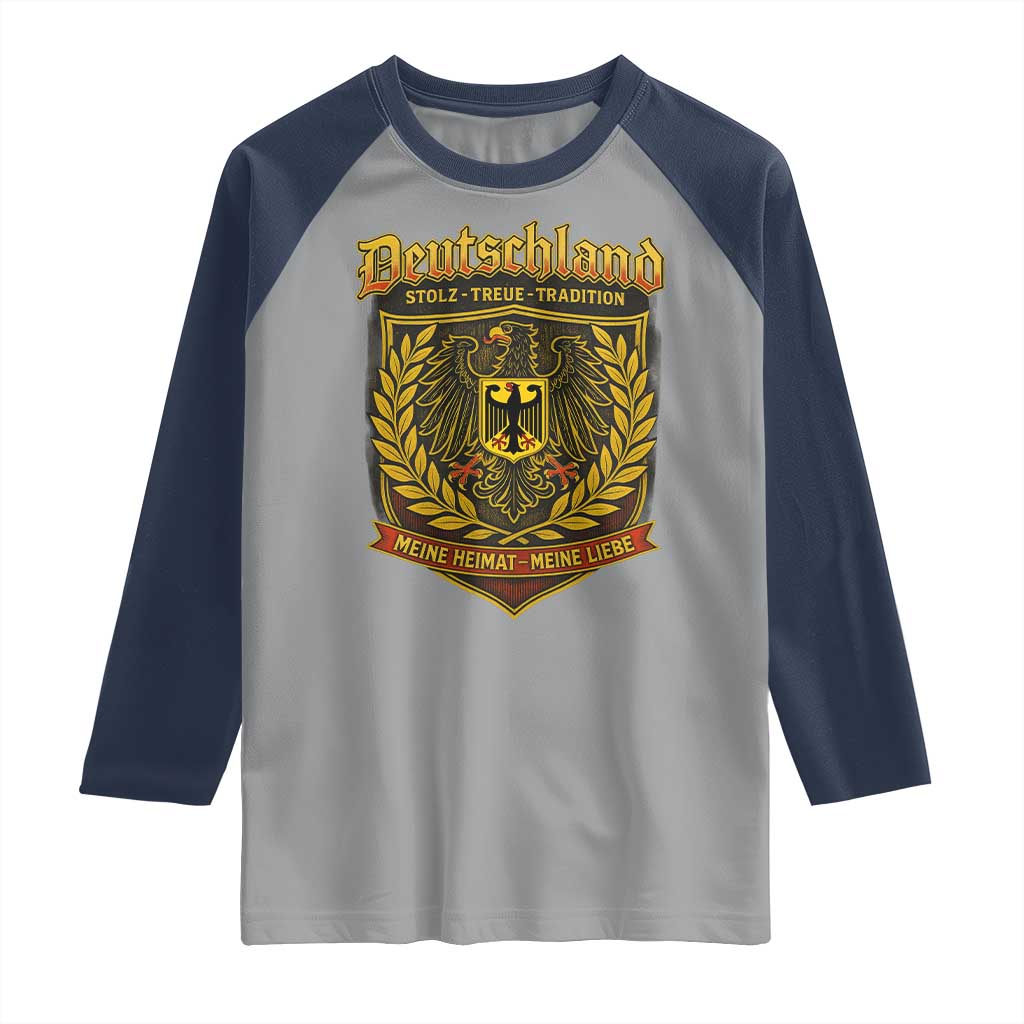 German Heritage Pride Raglan Shirt Deutschland Stolz Treue Tradition Meine Heimat Meine Liebe - Wonder Print Shop
