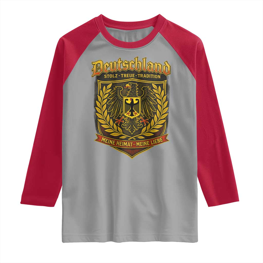 German Heritage Pride Raglan Shirt Deutschland Stolz Treue Tradition Meine Heimat Meine Liebe - Wonder Print Shop