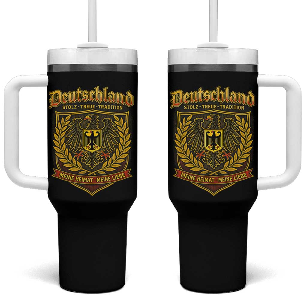 German Heritage Pride Tumbler With Handle Deutschland Stolz Treue Tradition Meine Heimat Meine Liebe - Wonder Print Shop