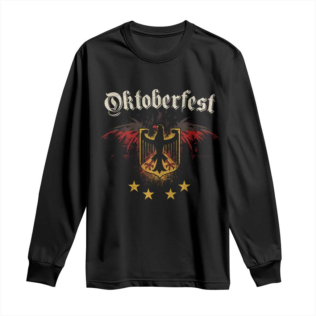 Oktoberfest German Drinking Festival Long Sleeve Shirt Bundesadler Coat of Arms Star - Wonder Print Shop