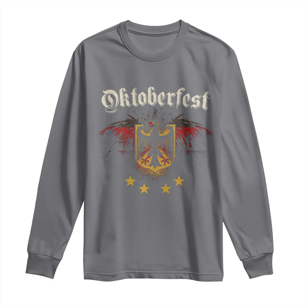 Oktoberfest German Drinking Festival Long Sleeve Shirt Bundesadler Coat of Arms Star - Wonder Print Shop