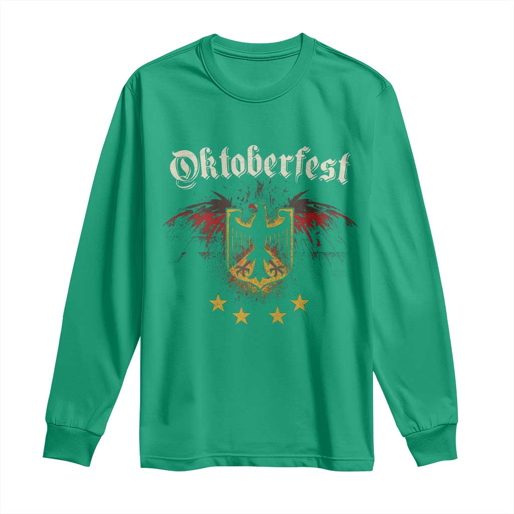 Oktoberfest German Drinking Festival Long Sleeve Shirt Bundesadler Coat of Arms Star - Wonder Print Shop