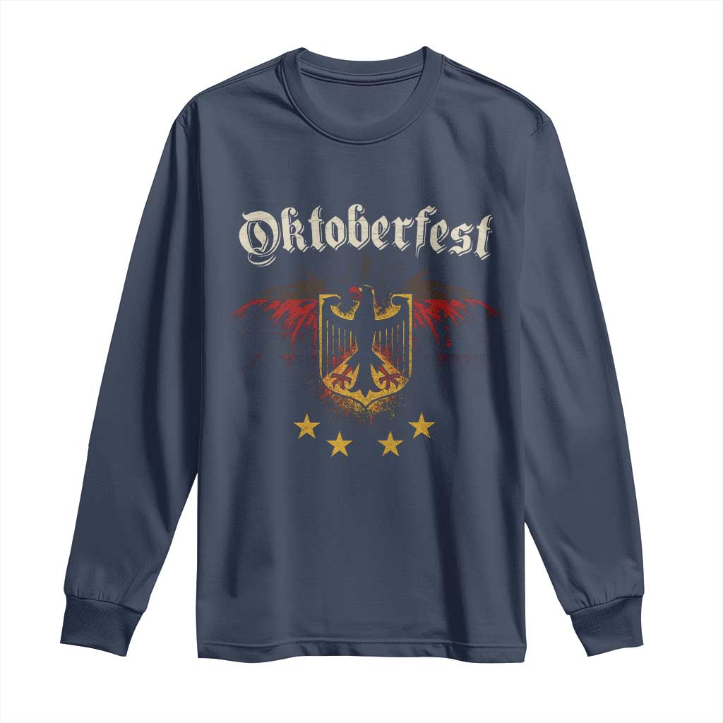 Oktoberfest German Drinking Festival Long Sleeve Shirt Bundesadler Coat of Arms Star - Wonder Print Shop