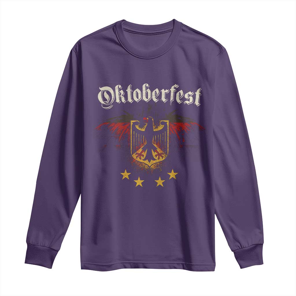 Oktoberfest German Drinking Festival Long Sleeve Shirt Bundesadler Coat of Arms Star - Wonder Print Shop