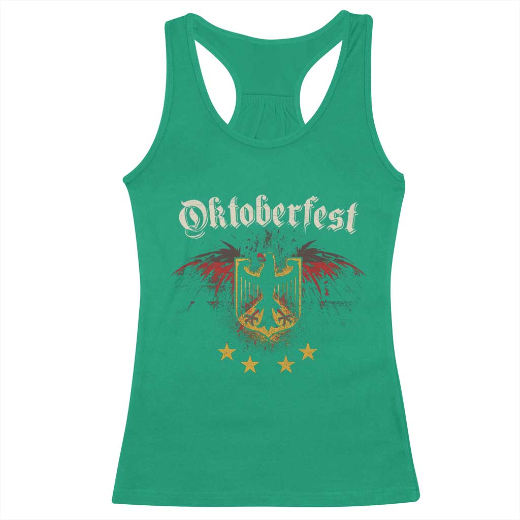 Oktoberfest German Drinking Festival Racerback Tank Top Bundesadler Coat of Arms Star - Wonder Print Shop