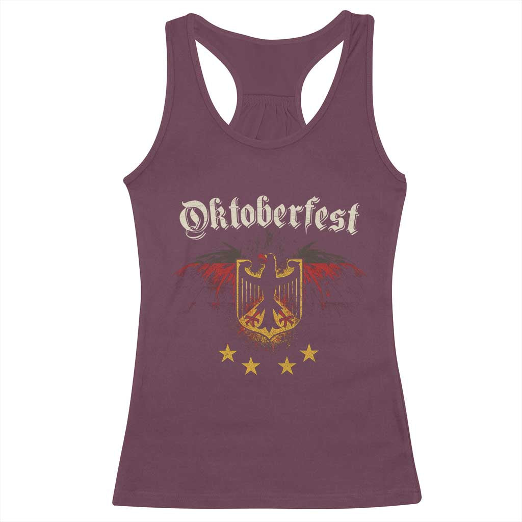 Oktoberfest German Drinking Festival Racerback Tank Top Bundesadler Coat of Arms Star - Wonder Print Shop