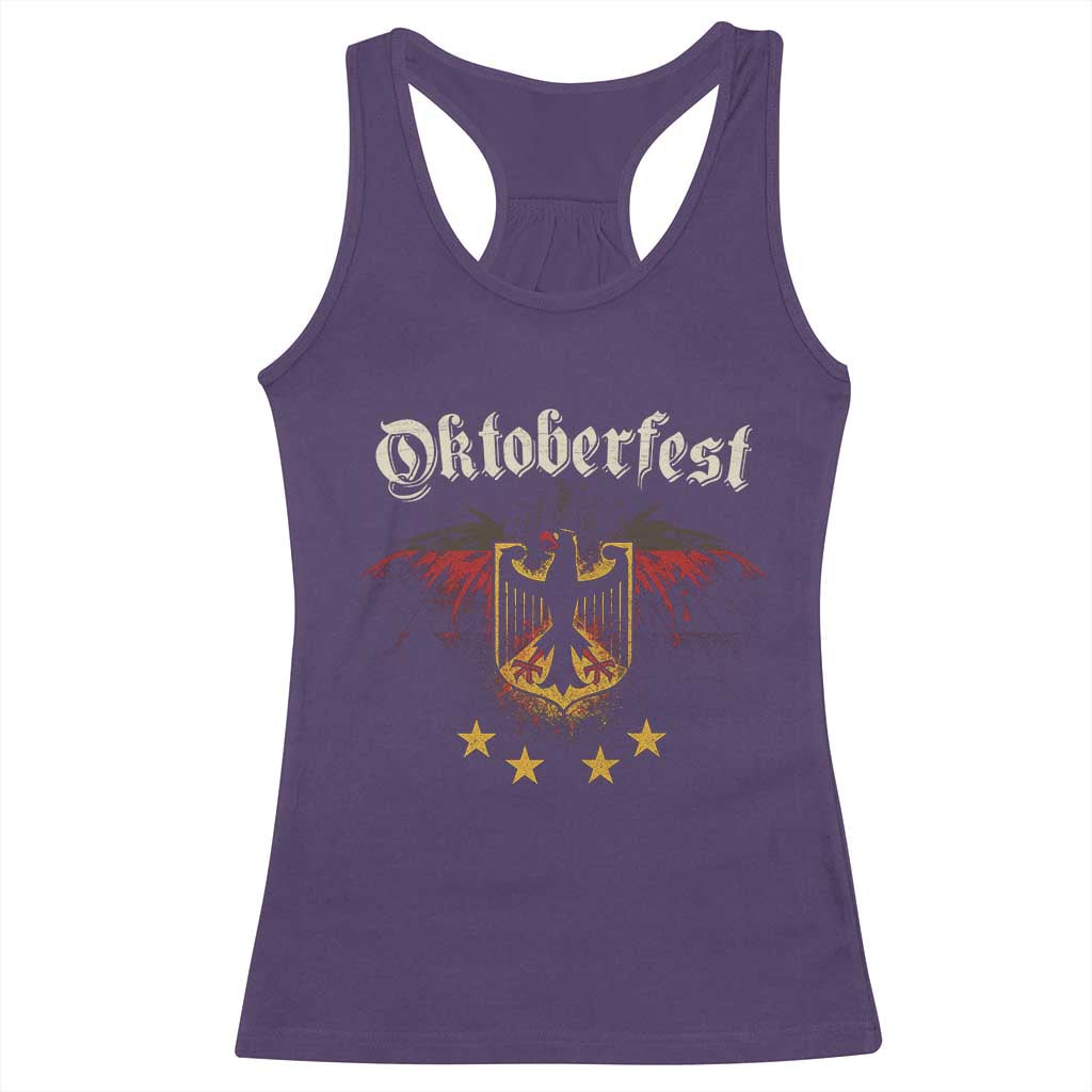 Oktoberfest German Drinking Festival Racerback Tank Top Bundesadler Coat of Arms Star - Wonder Print Shop