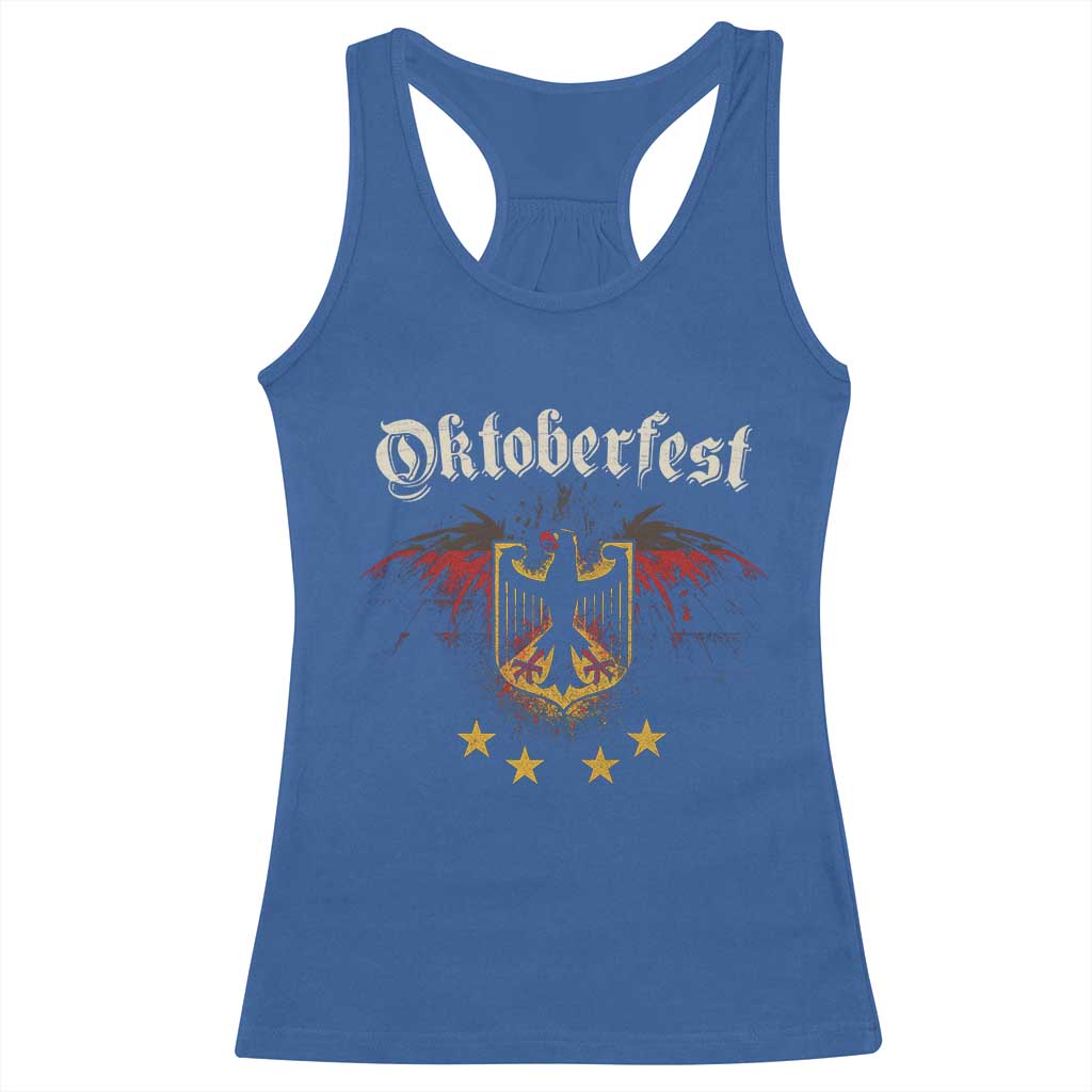 Oktoberfest German Drinking Festival Racerback Tank Top Bundesadler Coat of Arms Star - Wonder Print Shop