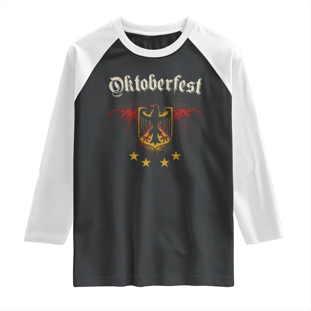 Oktoberfest German Drinking Festival Raglan Shirt Bundesadler Coat of Arms Star - Wonder Print Shop