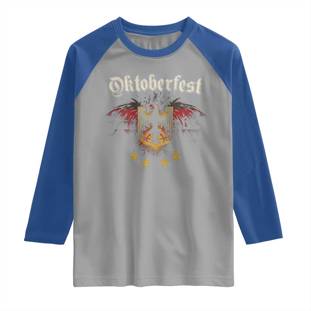 Oktoberfest German Drinking Festival Raglan Shirt Bundesadler Coat of Arms Star - Wonder Print Shop