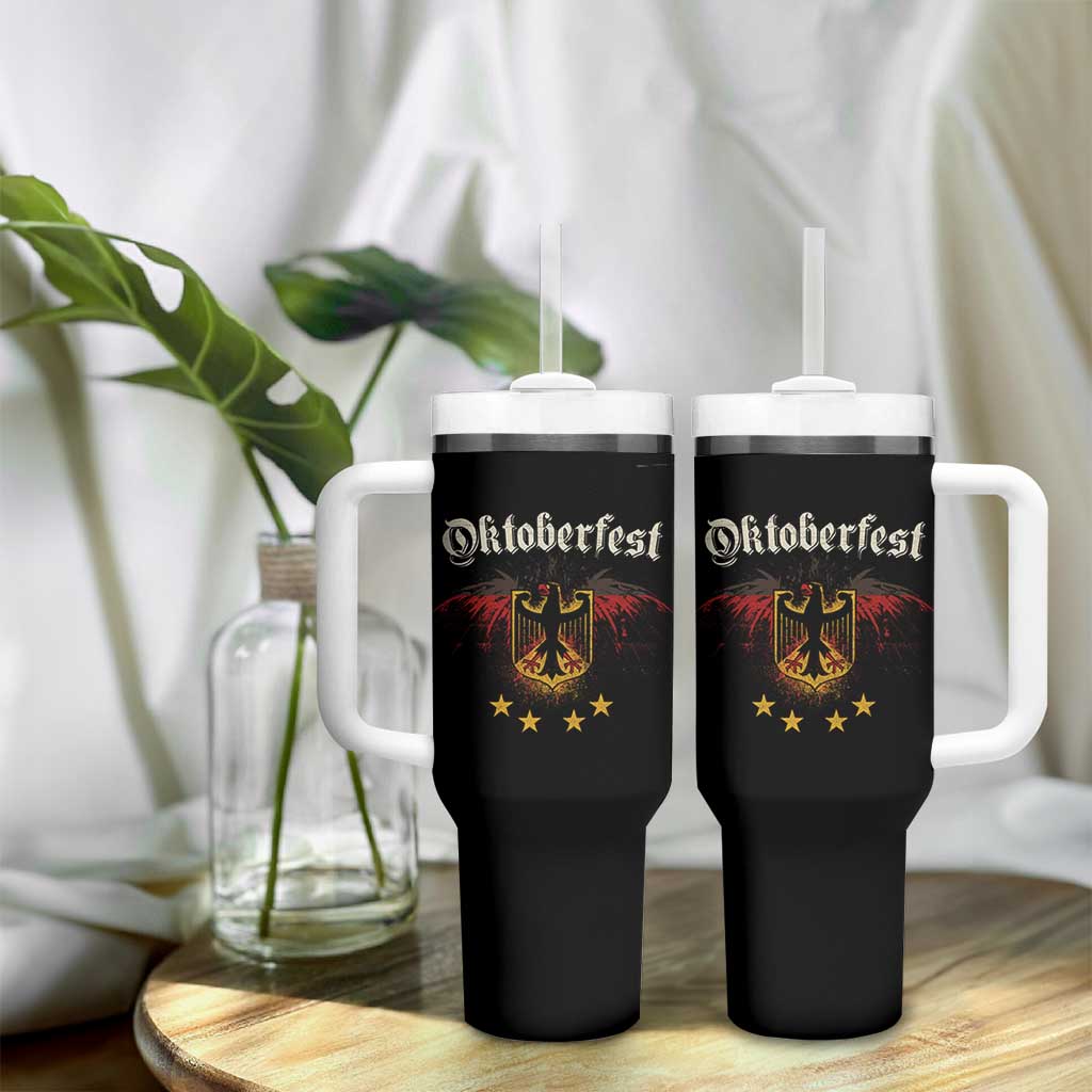 Oktoberfest German Drinking Festival Tumbler With Handle Bundesadler Coat of Arms Star - Wonder Print Shop