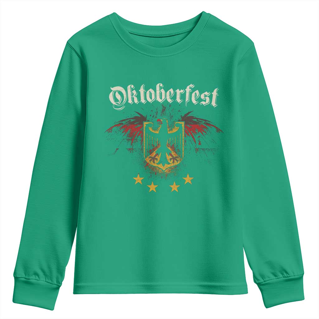 Oktoberfest German Drinking Festival Youth Sweatshirt Bundesadler Coat of Arms Star - Wonder Print Shop