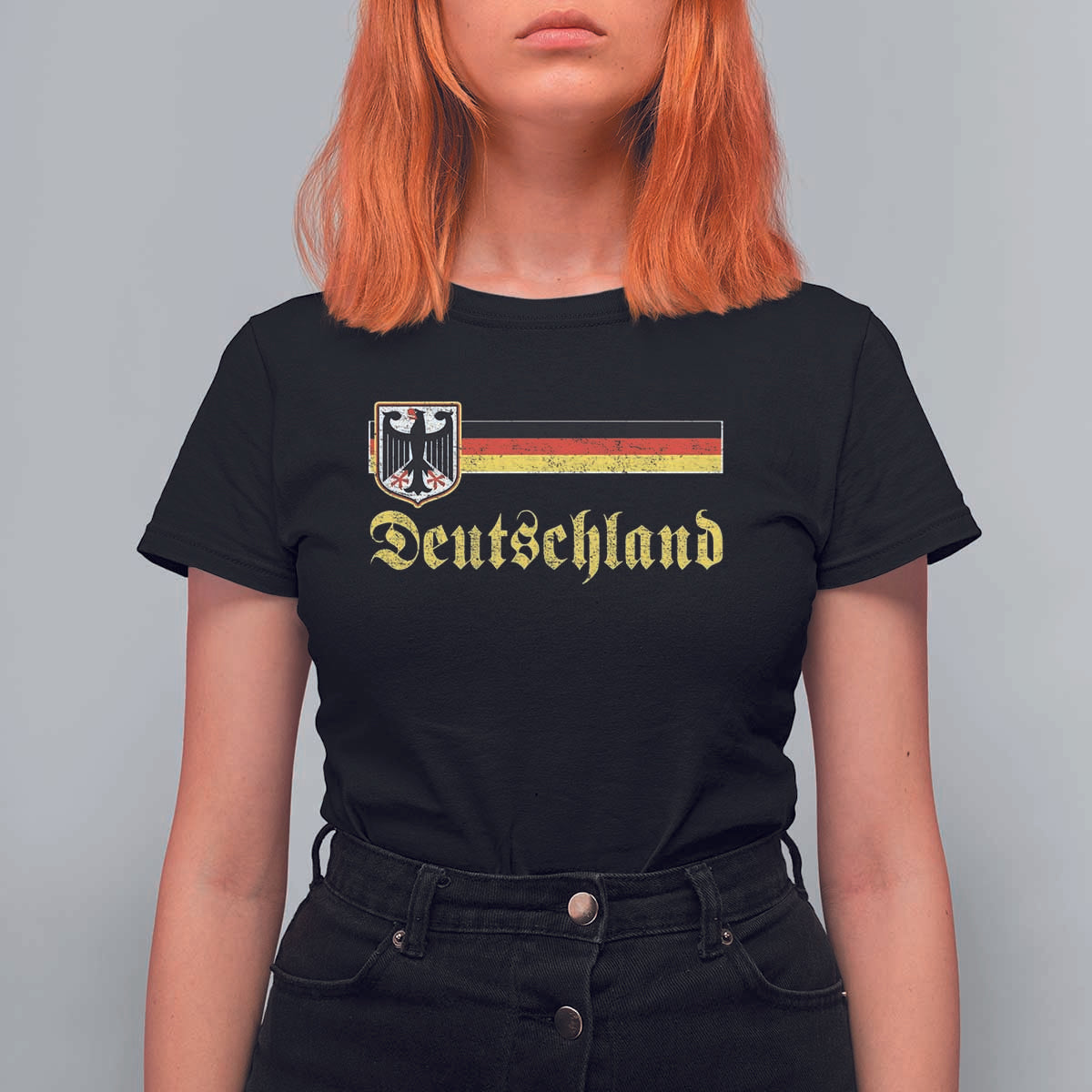 Deutschland German Heritage Pride T Shirt For Women Bundesadler Coat of Arms - Wonder Print Shop
