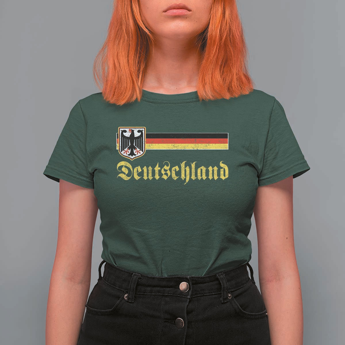 Deutschland German Heritage Pride T Shirt For Women Bundesadler Coat of Arms - Wonder Print Shop