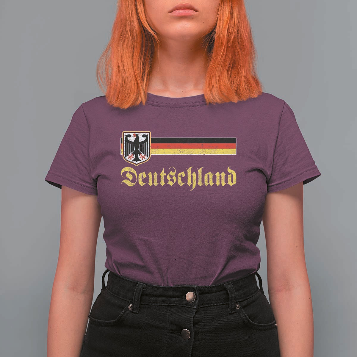 Deutschland German Heritage Pride T Shirt For Women Bundesadler Coat of Arms - Wonder Print Shop
