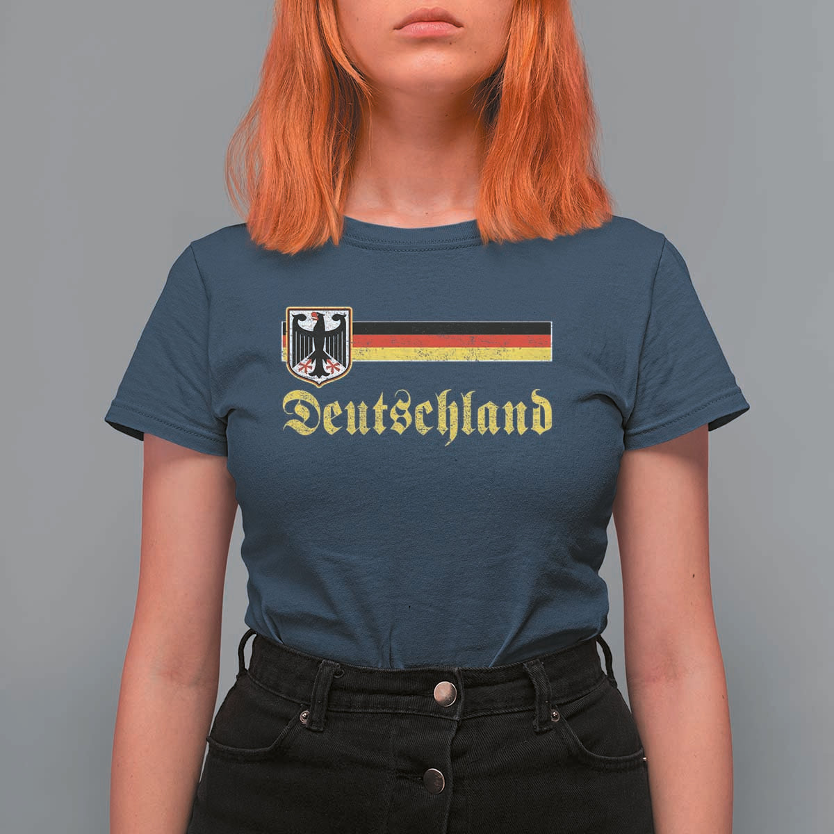 Deutschland German Heritage Pride T Shirt For Women Bundesadler Coat of Arms - Wonder Print Shop