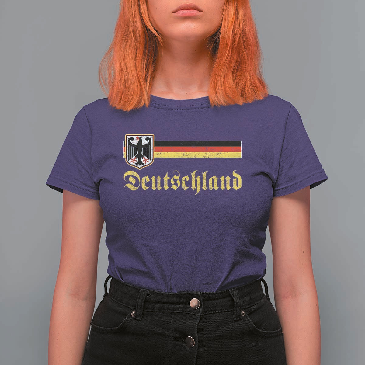 Deutschland German Heritage Pride T Shirt For Women Bundesadler Coat of Arms - Wonder Print Shop