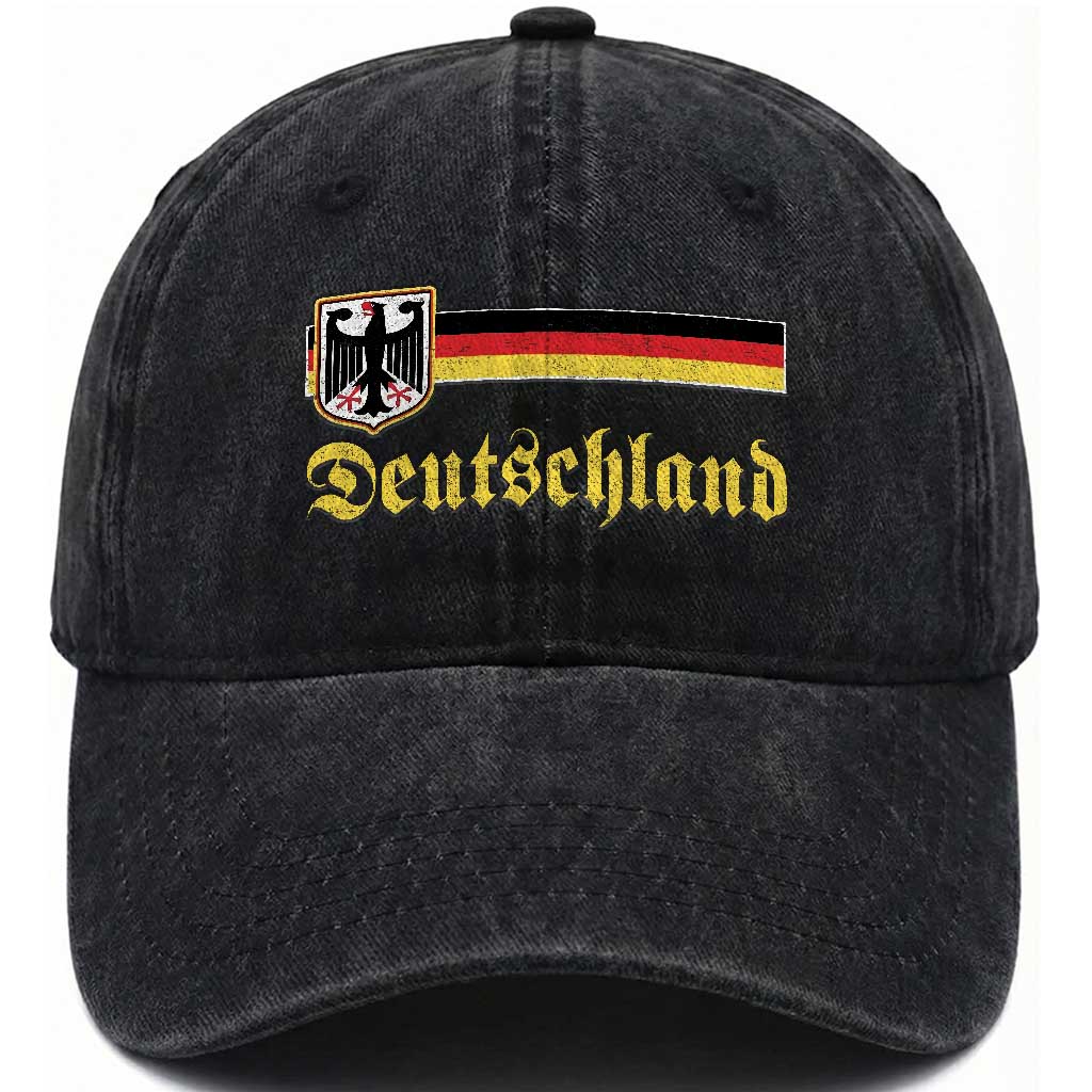 Deutschland German Heritage Pride Washed Cotton Baseball Cap Bundesadler Coat of Arms