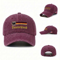 Deutschland German Heritage Pride Washed Cotton Baseball Cap Bundesadler Coat of Arms