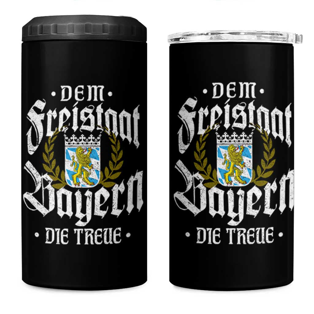 Bayern Bavaria German 4 in 1 Can Cooler Tumbler Dem Freistaat Bayern Die Treue - Wonder Print Shop