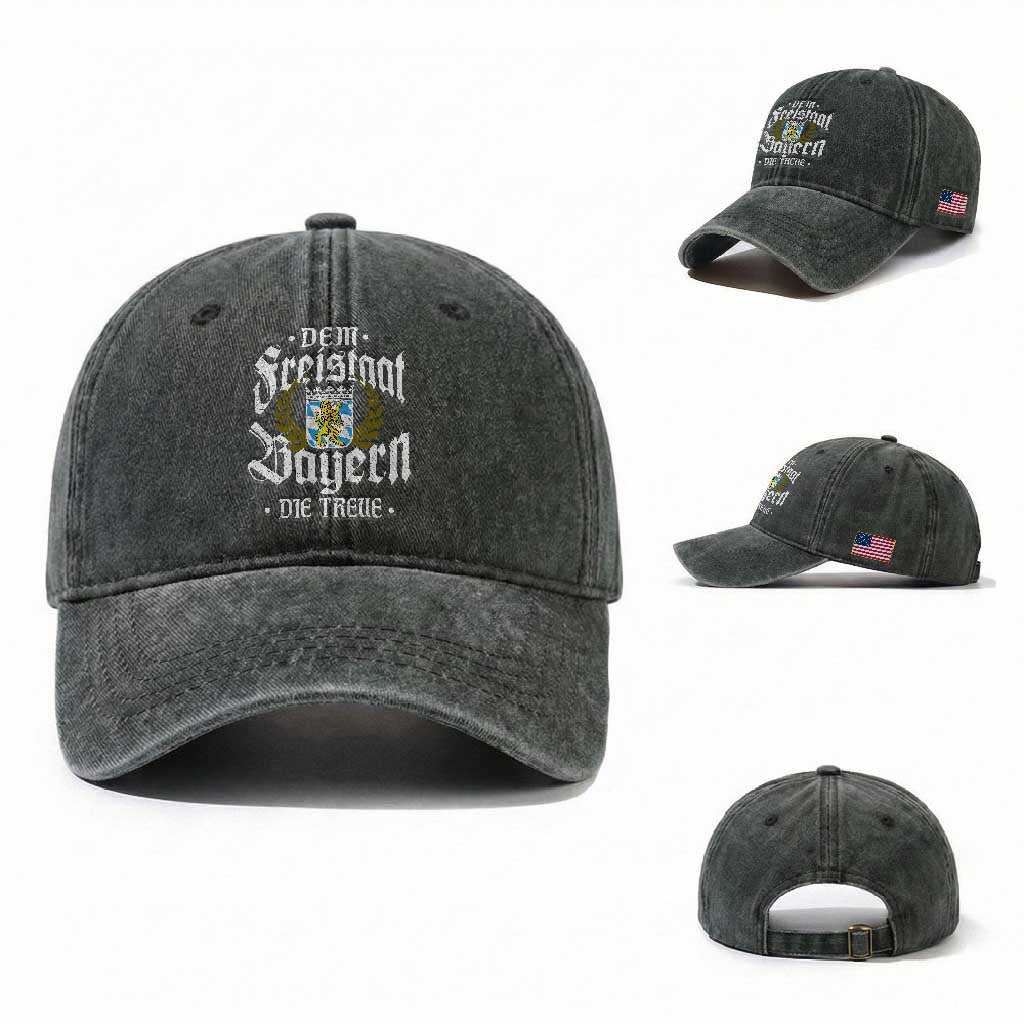 Bayern Bavaria German Washed Cotton Baseball Cap Dem Freistaat Bayern Die Treue