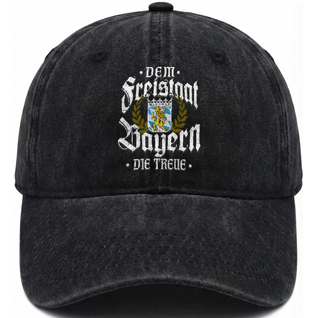 Bayern Bavaria German Washed Cotton Baseball Cap Dem Freistaat Bayern Die Treue