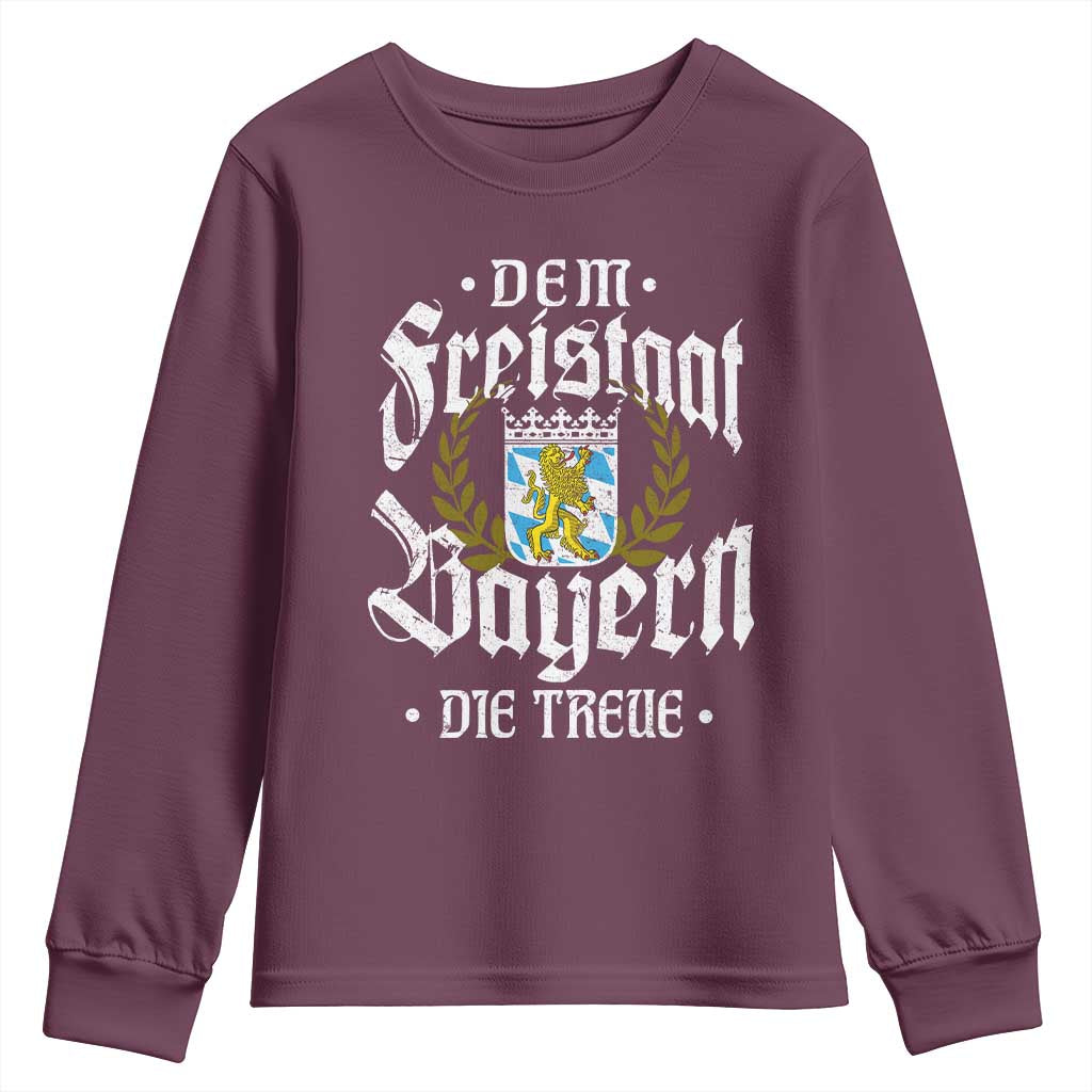 Bayern Bavaria German Youth Sweatshirt Dem Freistaat Bayern Die Treue - Wonder Print Shop