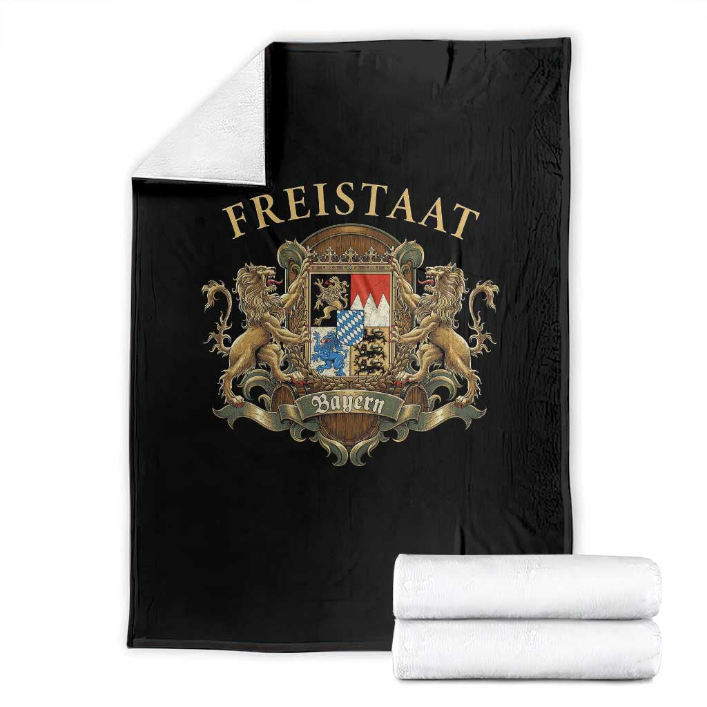 Bavarian Pride Throw Blanket Freistaat Bayern Golden Lion Coat Of Arms - Wonder Print Shop