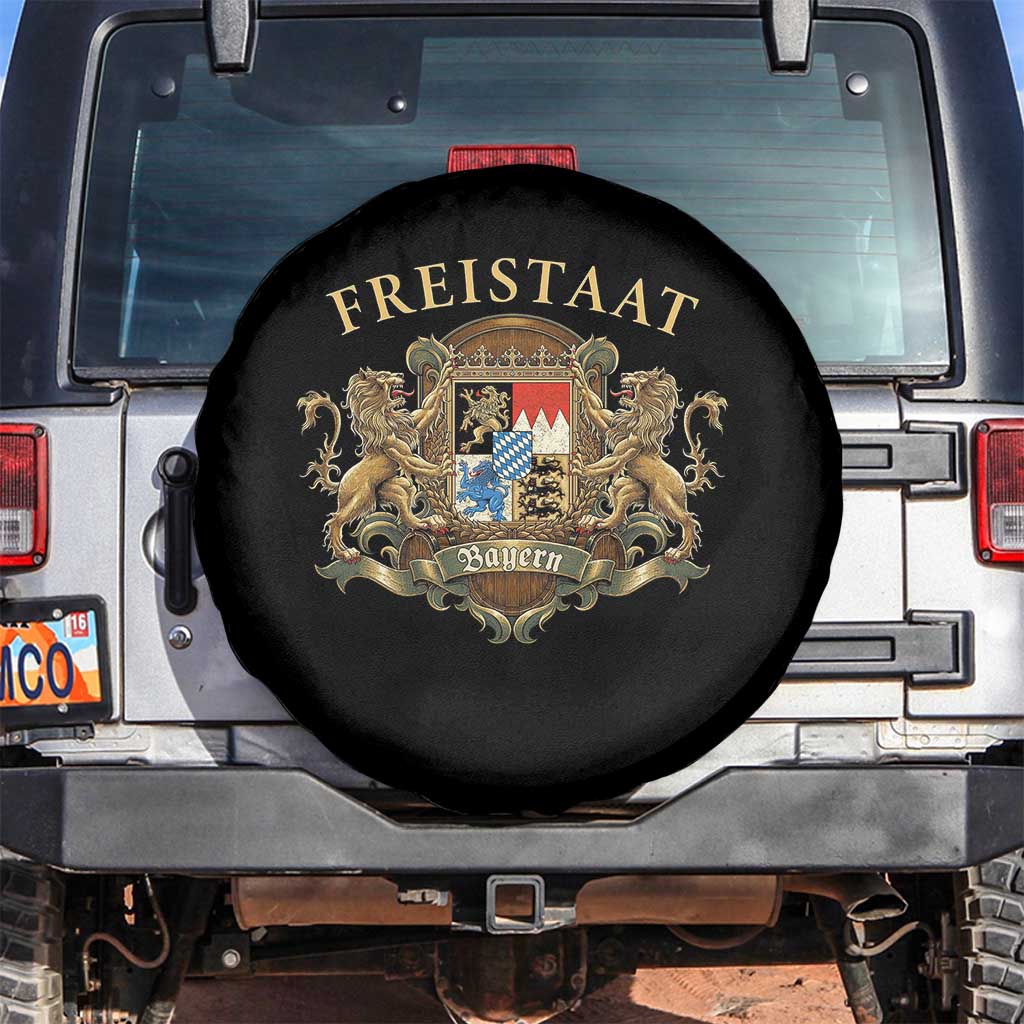 Bavarian Pride Spare Tire Cover Freistaat Bayern Golden Lion Coat Of Arms - Wonder Print Shop