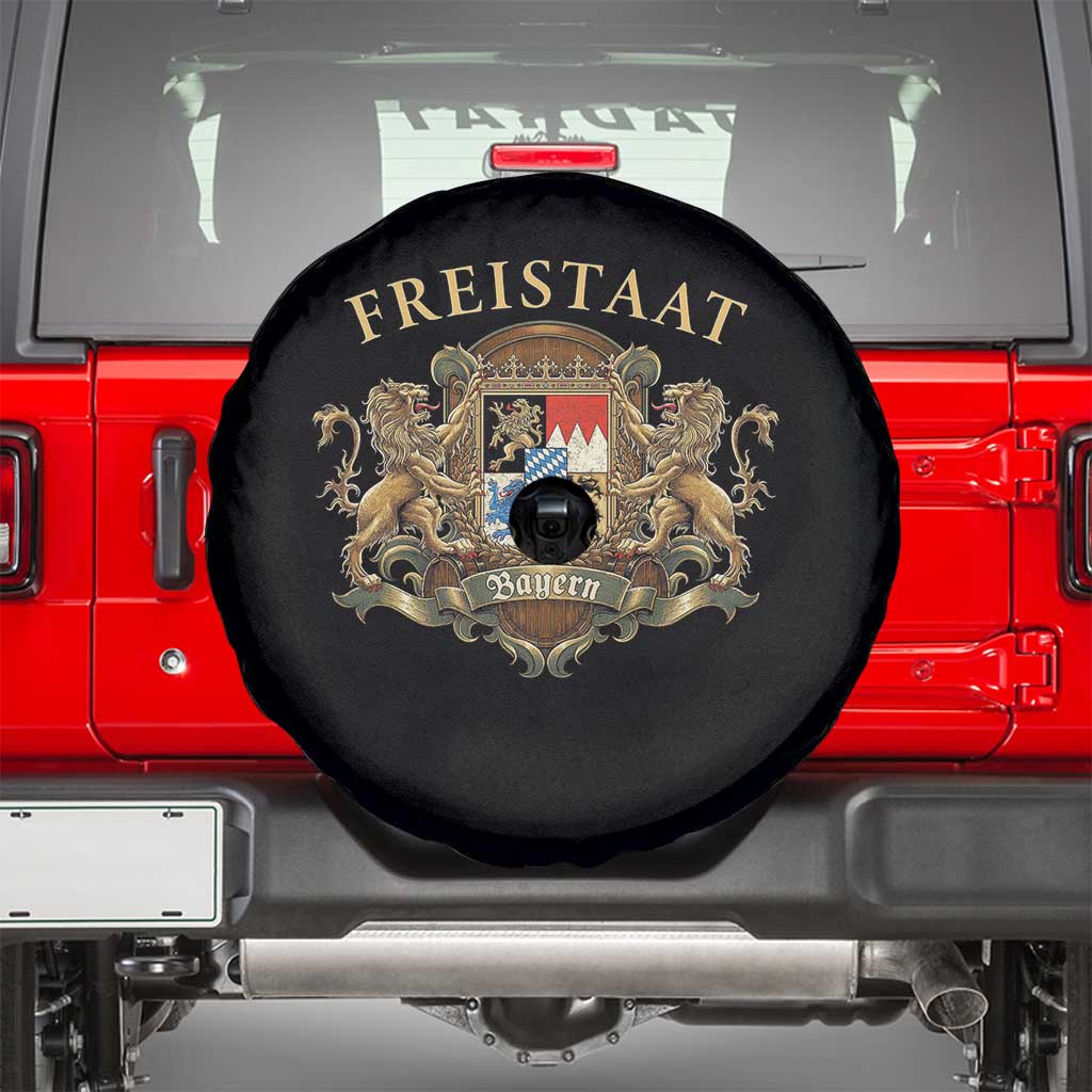 Bavarian Pride Spare Tire Cover Freistaat Bayern Golden Lion Coat Of Arms - Wonder Print Shop