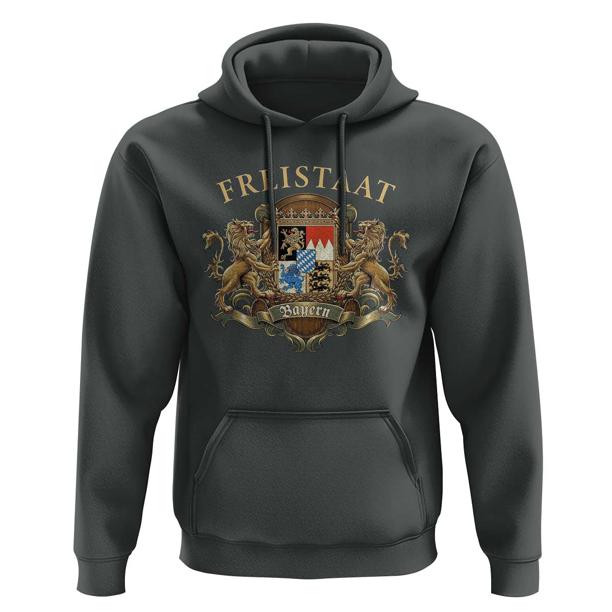 Bavarian Pride Hoodie Freistaat Bayern Golden Lion Coat Of Arms - Wonder Print Shop