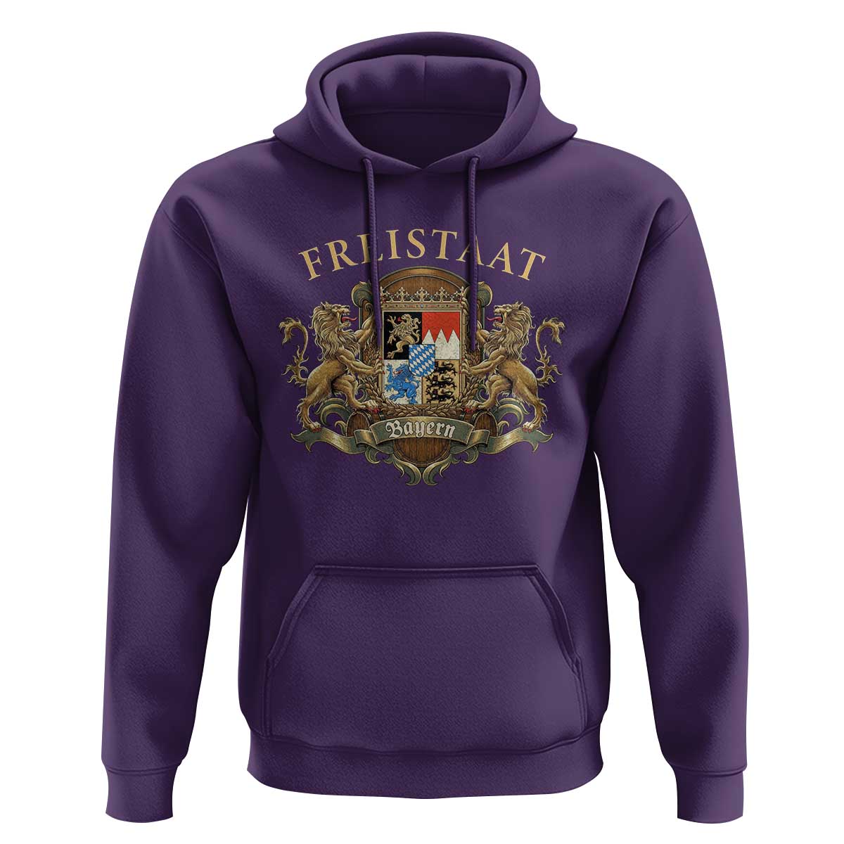 Bavarian Pride Hoodie Freistaat Bayern Golden Lion Coat Of Arms - Wonder Print Shop