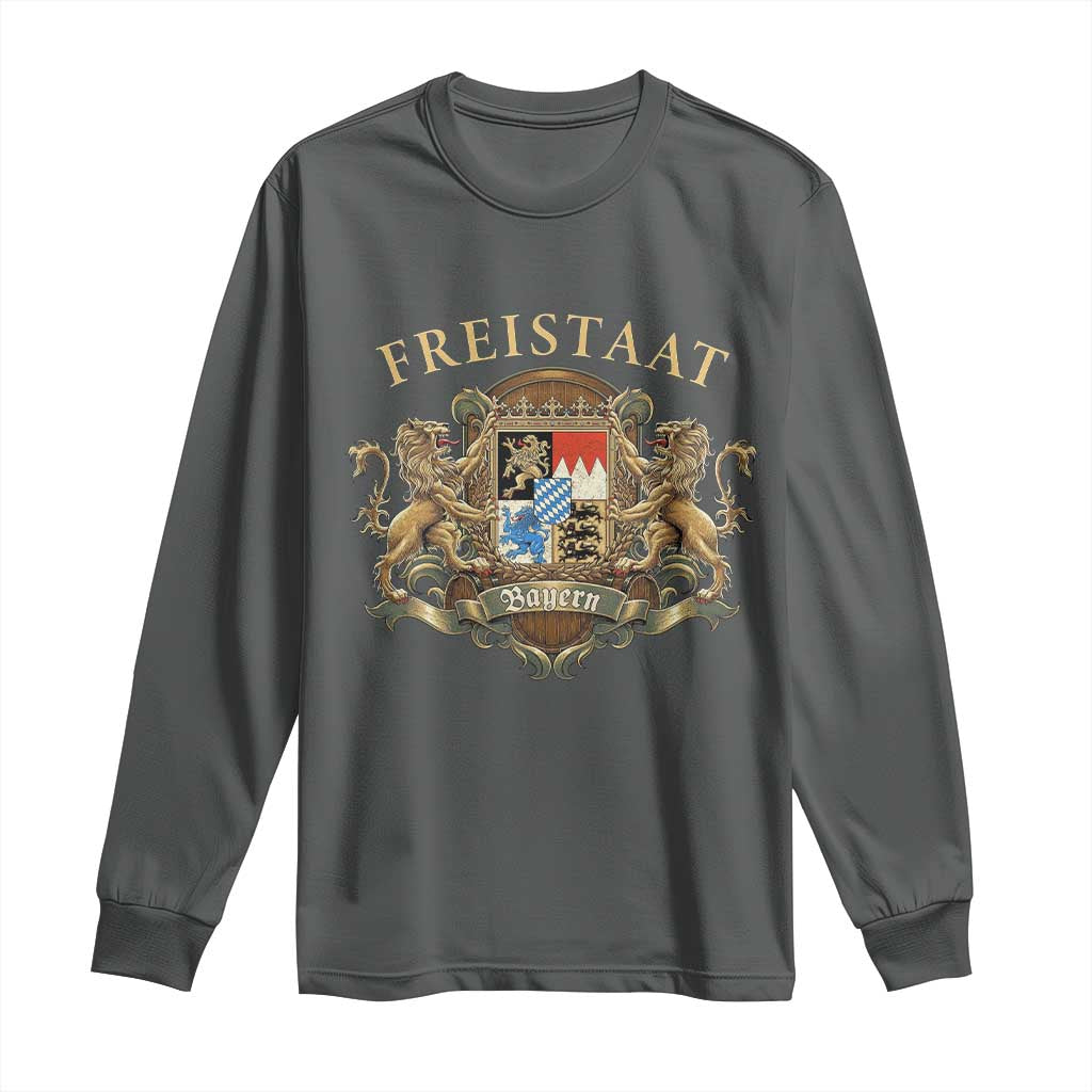 Bavarian Pride Long Sleeve Shirt Freistaat Bayern Golden Lion Coat Of Arms - Wonder Print Shop